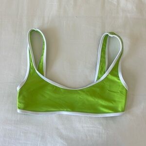 Solid and striped bikini top